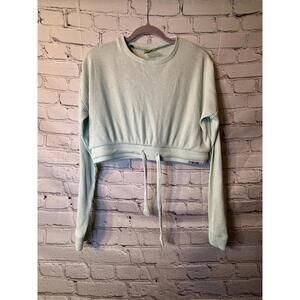 Gymshark Cropped Long Sleeve Sweatshirt - Mint Green Size Med